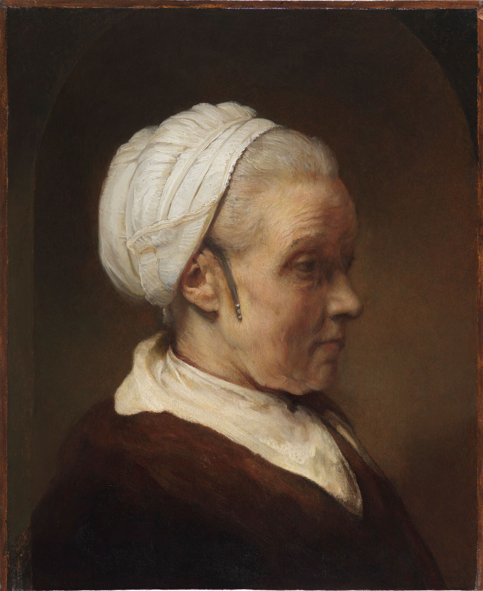 Woman with white cap